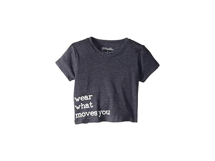 Maddie By Maddie Ziegler Graphic Crop Tee Wear What Moves You (big Kids) (grey) Girl's T Shirt