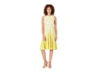 Gabby Skye Scuba Seam Down Fit N Flare (chartreuse/cream) Women's Dress