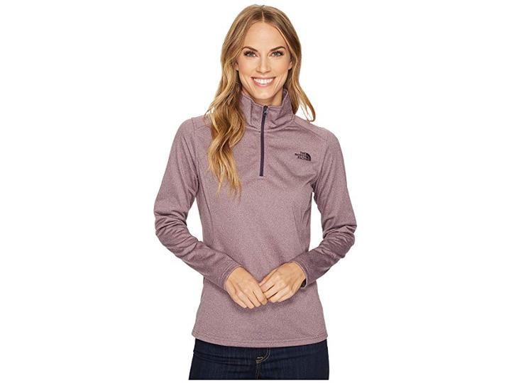 The North Face Tech Glacier 1/4 Zip (black Plum Heather) Women's Coat