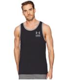 Under Armour Ua Stacked Left Chest Tank Top (black/stealth Gray/stealth Gray) Men's Sleeveless