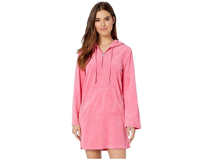 Juicy Couture Microterry Hooded Dress (lotus Flower) Women's Dress