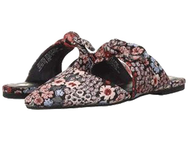 Seychelles Quarter (black Floral Fabric) Women's Flat Shoes