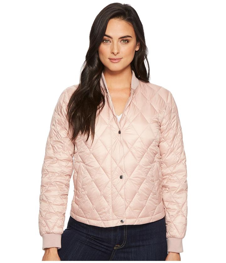 Cole Haan Diamond Quilted Shorter Bomber (canyon Rose) Women's Coat