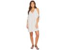 Robin Piccone Norah V-neck Open Shoulder Tunic Cover-up (gray/white) Women's Swimwear