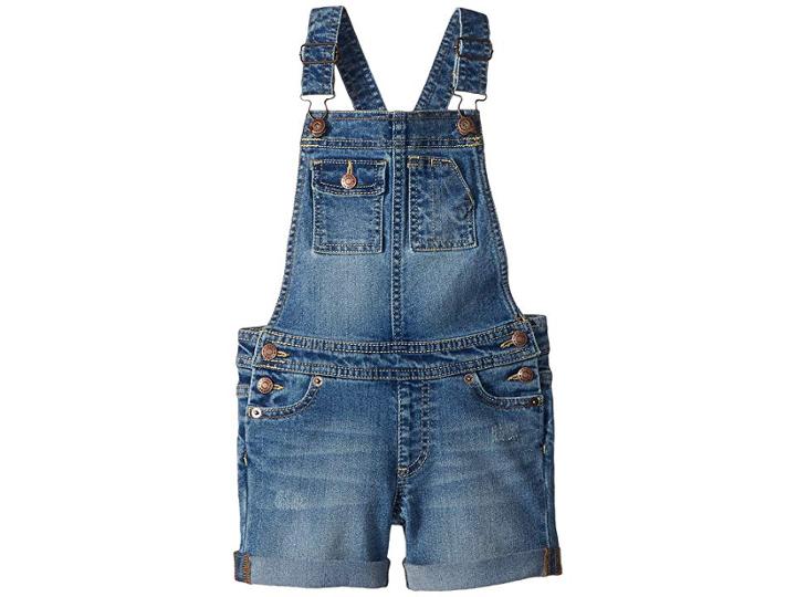 Lucky Brand Kids Essie Denim Shortall In Christie Wash (toddler) (christie Wash) Girl's Overalls One Piece