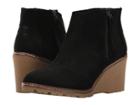 Toms Avery Wedge (black Microfiber) Women's Wedge Shoes
