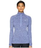 Under Armour Tech 1/2 Zip Twist Top (formation Blue/talc Blue/metallic Silver) Women's Sweatshirt