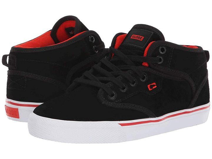 Globe Motley Mid (little Kid/big Kid) (black Suede/white) Men's Skate Shoes