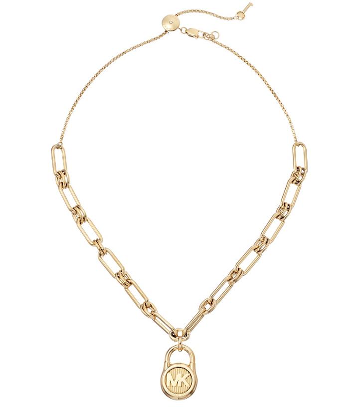 Michael Kors Mk Logo Chain Link Choker Necklace (gold) Necklace