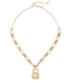 Michael Kors Mk Logo Chain Link Choker Necklace (gold) Necklace