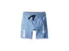Munster Kids Ripped Up Shorts (toddler/little Kids/big Kids) (bleached Blue) Boy's Shorts