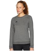 Adidas Core18 Sweat Top (dark Grey Heather/black) Women's Sweatshirt