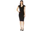 Bebe V-neck Cap Sleeve Fit Midi Dress (black) Women's Dress
