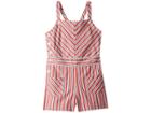 Polo Ralph Lauren Kids Striped Bow-back Cotton Romper (little Kids) (red/white Multi) Girl's Jumpsuit & Rompers One Piece