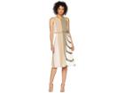 Adrianna Papell Blouson Midi Halter Dress (olive Multi) Women's Dress