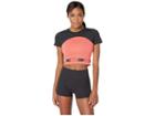 Nike Pro Sport Distort Top Short Sleeve (ember Glow/black/black) Women's Clothing