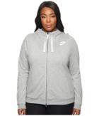Nike Sportswear Gym Classic Full-zip Hoodie (size 1x-3x) (dark Grey Heather/sail) Women's Sweatshirt
