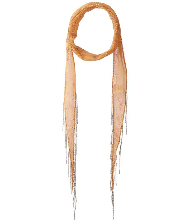 Chan Luu Vintage Bandana Printed Skinny Scarf (brown Sugar) Scarves