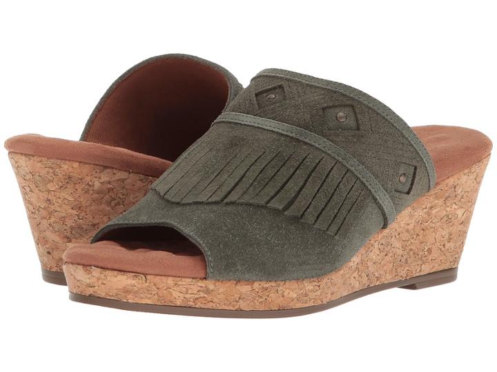 Walking Cradles Aniston (dark Olive Max Suede) Women's  Shoes