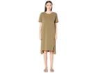 Eileen Fisher Organic Cotton Jersey Short Sleeve Dress (olive) Women's Dress