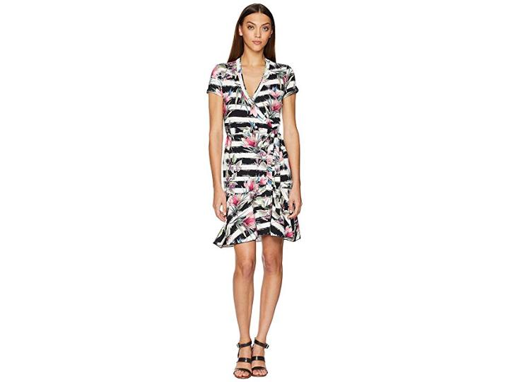 Nicole Miller Claudette Wrap Dress (black/white) Women's Dress