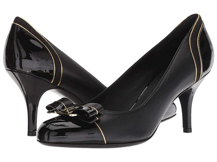 Salvatore Ferragamo Carla Lux (nero Patent) Women's 1-2 Inch Heel Shoes