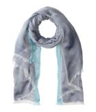 Calvin Klein Chambray Scarf With Border (night Owl/dark Navy) Scarves