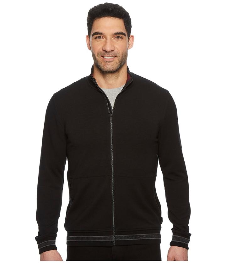 Ted Baker Collie Long Sleeve Full Zip Funnel Neck Sweatshirt (black) Men's Sweatshirt
