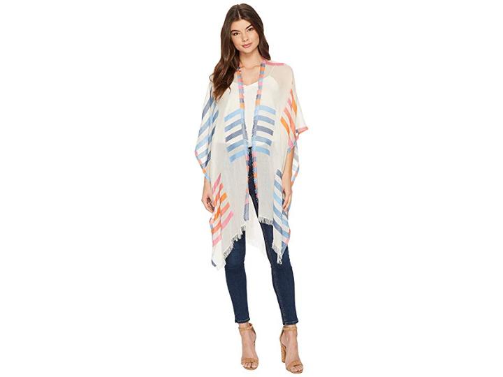 Echo Design Bay Stripe Yarn-dye Ruana Wrap (multi) Women's Clothing