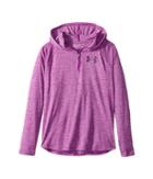 Under Armour Kids Tech Novelty 1/4 Zip Hoodie (big Kids) (purple Rave/indulge) Girl's Sweatshirt