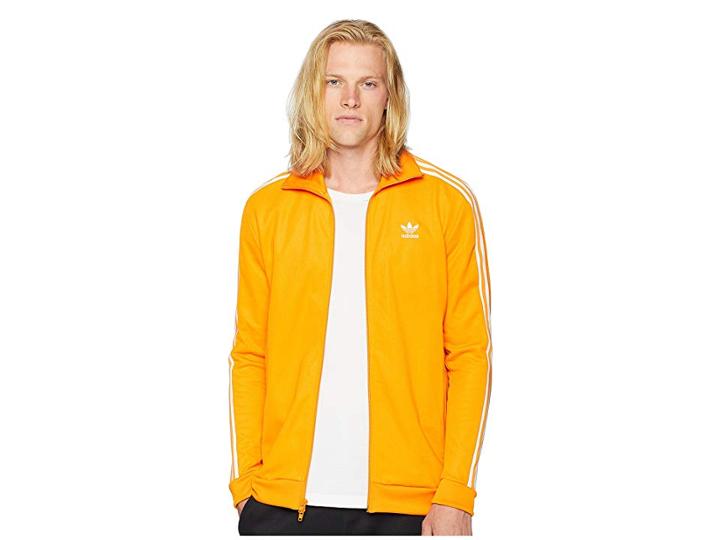 Adidas Originals Franz Beckenbauer Track Top (bright Orange) Men's Long Sleeve Pullover