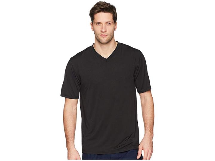 Jockey 92 Poly/8 Span Short Sleeve Sleep Crew (solid Caviar) Men's Short Sleeve Pullover