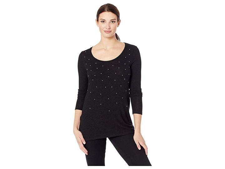 Karen Kane Pearl Embellished Sweater (black) Women's Sweater