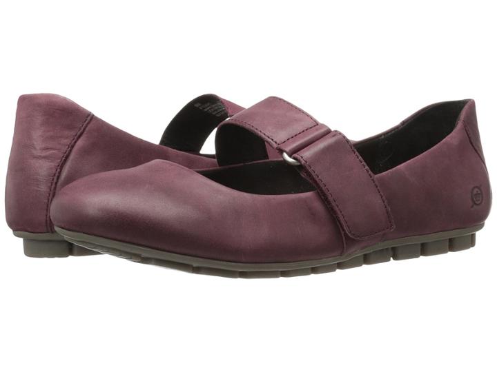 Born Malli (wine Full Grain Leather) Women's Flat Shoes