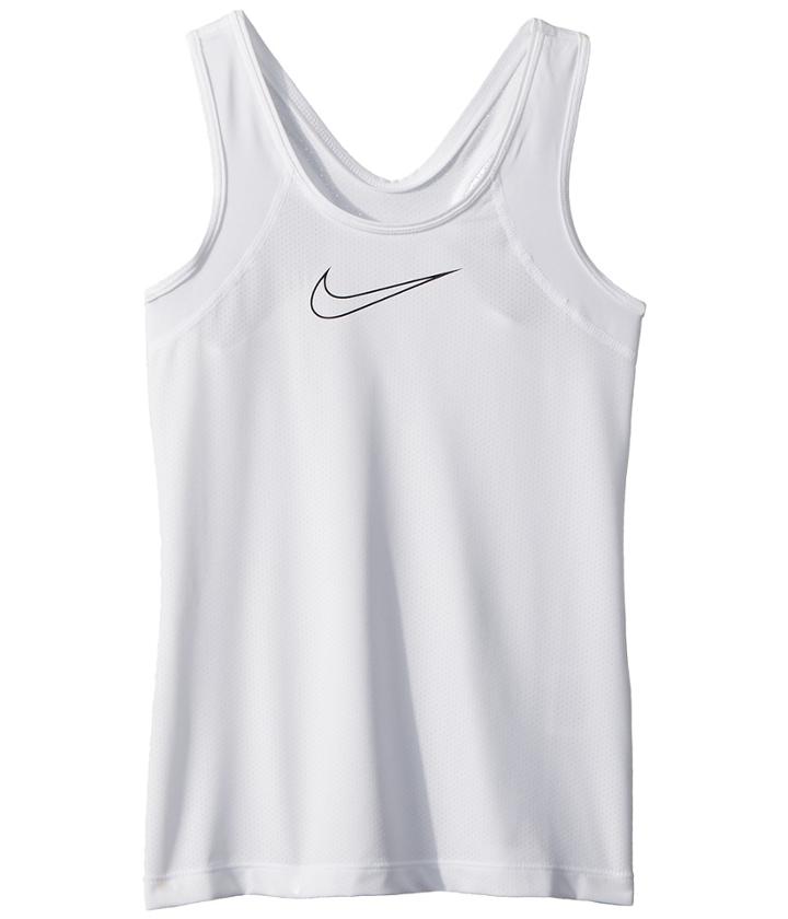 Nike Kids Pro Tank (little Kids/big Kids) (white/white/black) Girl's Sleeveless