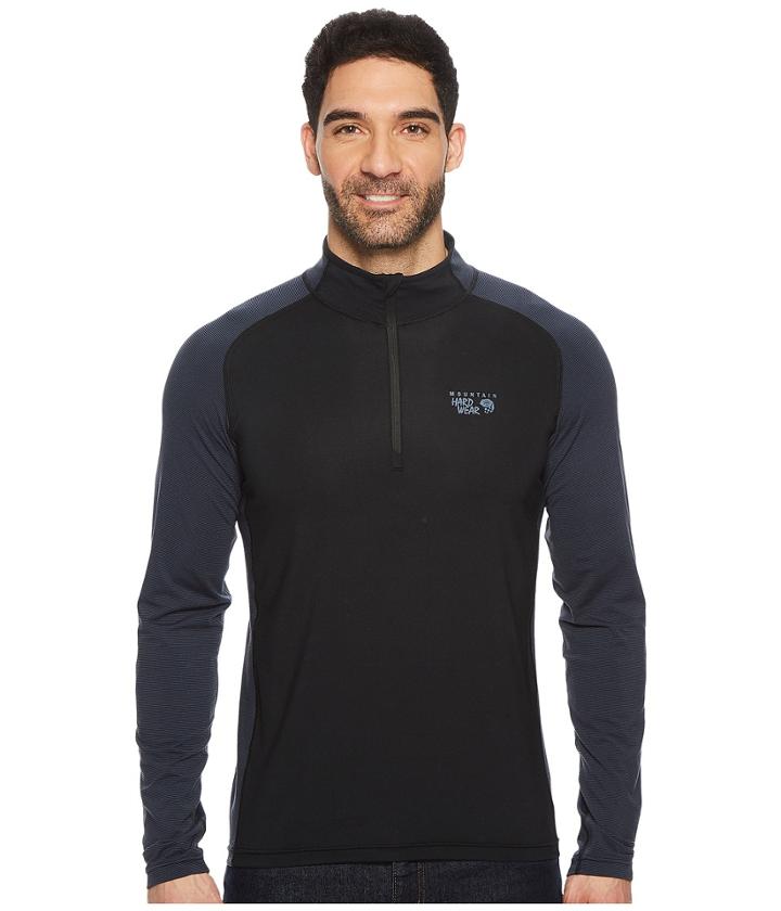Mountain Hardwear Butterman 1/2 Zip Top (black/zinc) Men's Long Sleeve Pullover