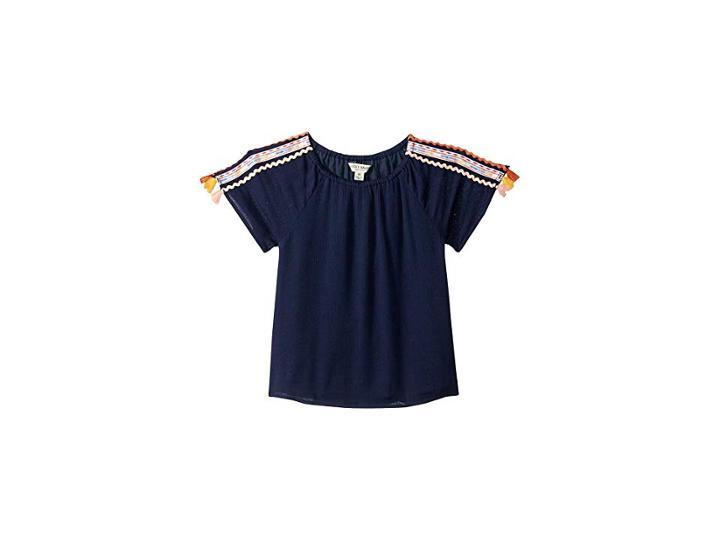 Lucky Brand Kids Jessamy Top (little Kids) (black Iris) Girl's Clothing