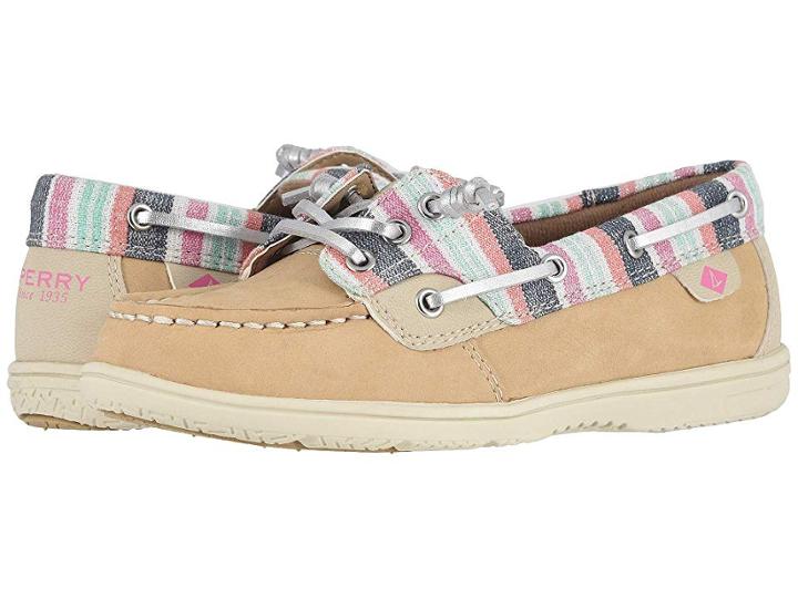 Sperry Kids Shoresider 3-eye (little Kid/big Kid) (sparkle Stripe) Girl's Shoes