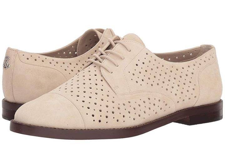Lauren Ralph Lauren Marian (oatmeal/oatmeal Perforated Kid Suede/kid Suede) Women's Shoes