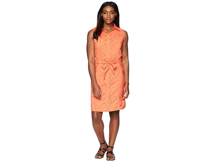 Jack Wolfskin Sonora Shibori Dress (hot Coral All Over) Women's Dress