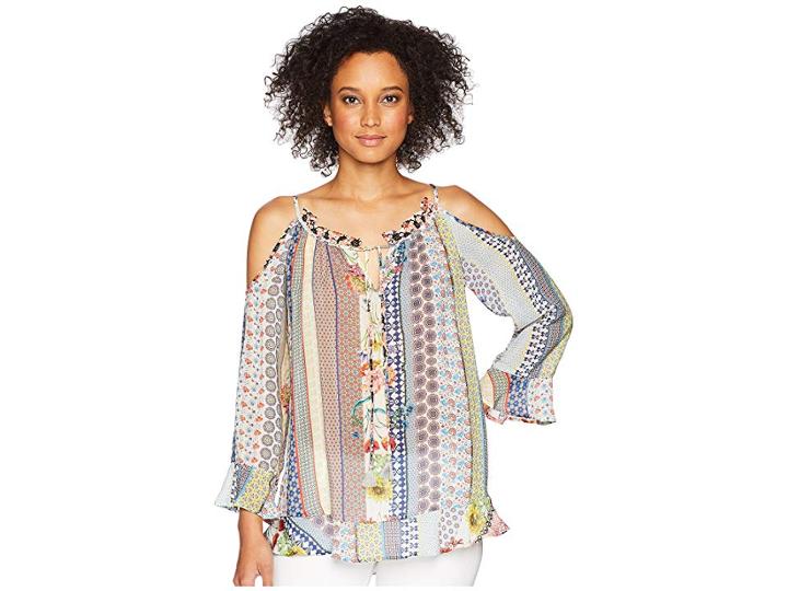 Johnny Was Garden Cold Shoulder Top (multi B) Women's Blouse