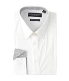 Nick Graham Solid Stretch Point Collar Shirt With Contrast (white) Men's Long Sleeve Button Up