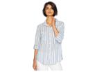 Sanctuary Steady Boyfriend Shirt (indigo Stripe) Women's Clothing