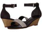 Athena Alexander Enfield Sandal Wedge (black Suede) Women's Wedge Shoes