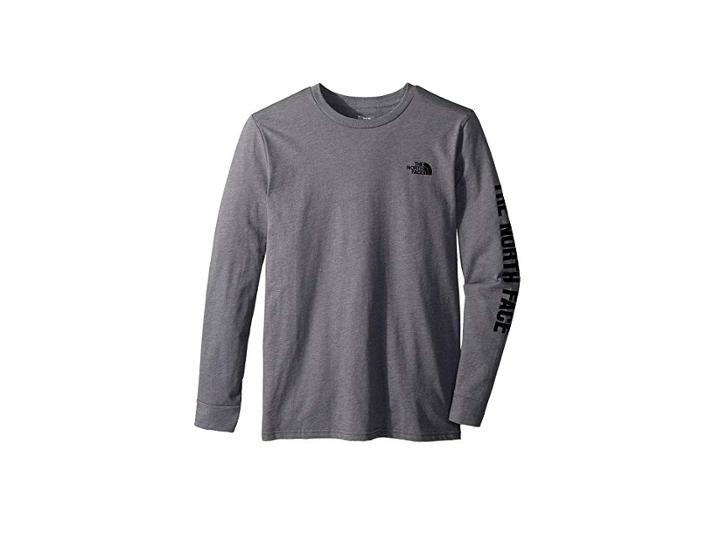 The North Face Kids Long Sleeve Graphic Tee (little Kids/big Kids) (tnf Medium Grey Heather/tnf Black) Boy's T Shirt