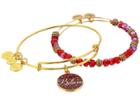 Alex And Ani Believe Set Of 2 Color Infusion Wine (shiny Gold) Bracelet