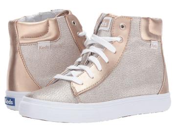 Keds Kids Double Up High Top (little Kid/big Kid) (rose Gold) Girl's Shoes