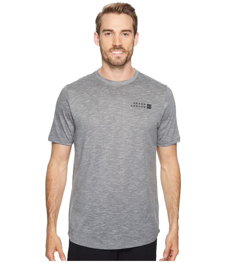 Under Armour Sportstyle Core Tee (steel Light Heather/black) Men's T Shirt
