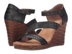 Toms Clarissa Wedge (black Metallic Linen/embossed) Women's Wedge Shoes