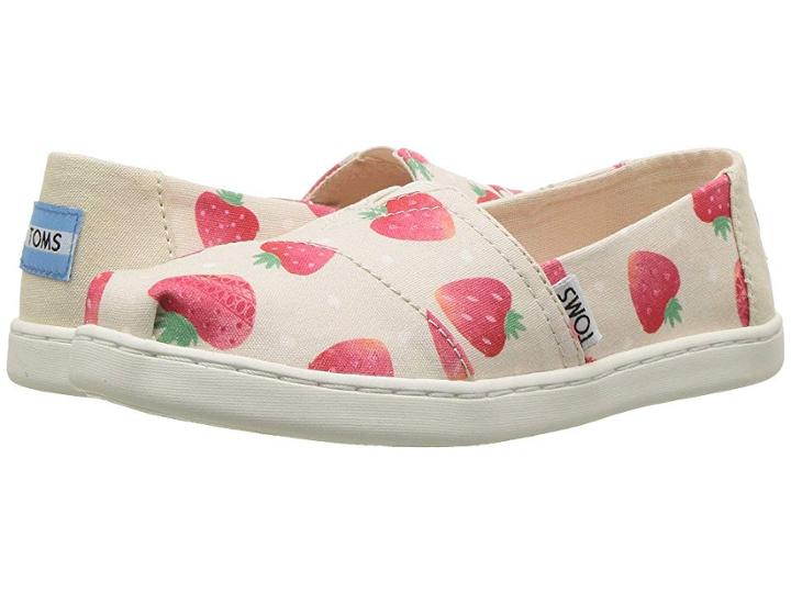 Toms Kids Alpargata (little Kid/big Kid) (birch Strawberries/cream) Girl's Shoes